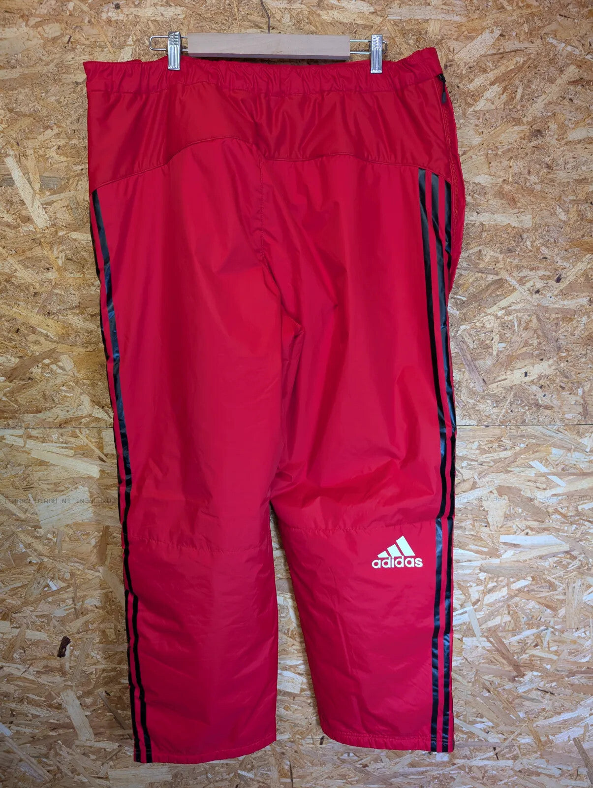Adidas Insulated Ski Pants W40 Red 3 Stripes Snowboard Zip Sides Salopettes