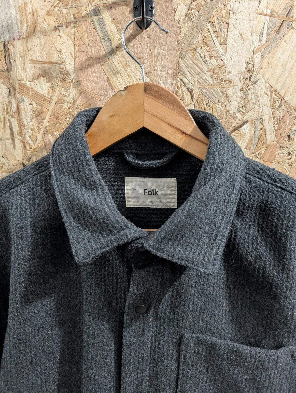 Folk Button-Up Chore Jacket Mens Size 3 Medium Casual Utility Charcoal Grey