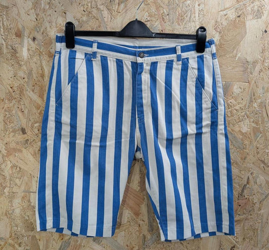 Levis Vintage Clothing Shorts W32 Men Striped Blue White Denim LVC 1920s Talon