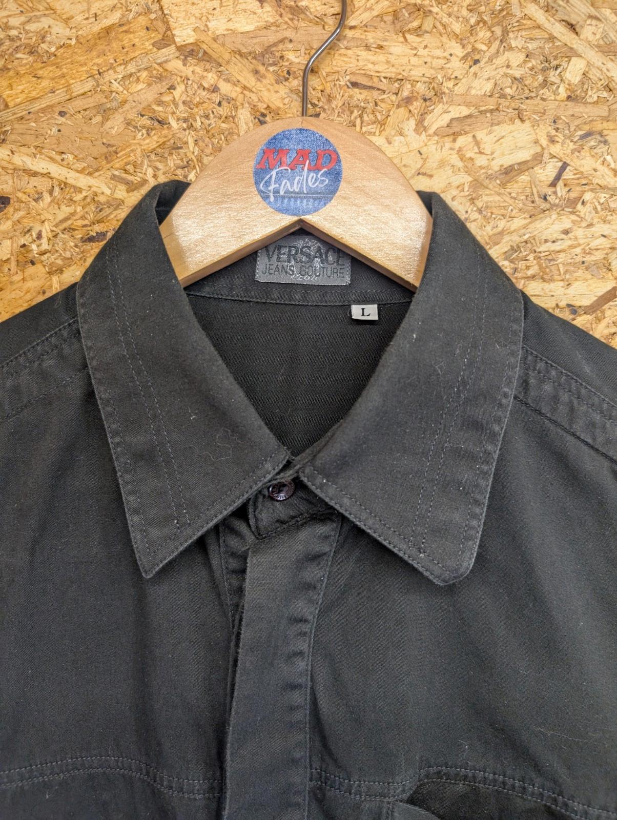 Versace Jeans Couture Overshirt Large Men Black Denim Canvas Vintage 90s Italy