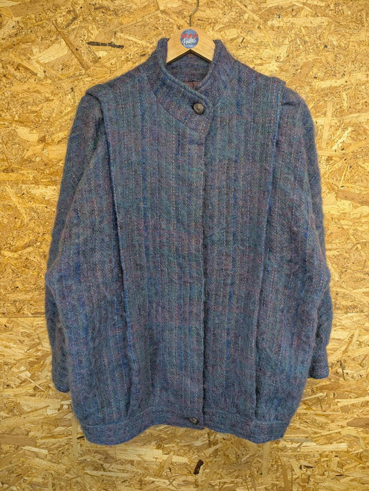 Avoca Collection Coat Small - Medium Size Women Vintage Wool Tweed Purple Blue