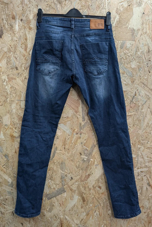 883 Police Cassady Jeans Mens W32 L34 Blue Dark Stretch Denim Slim Fit Zip Fly