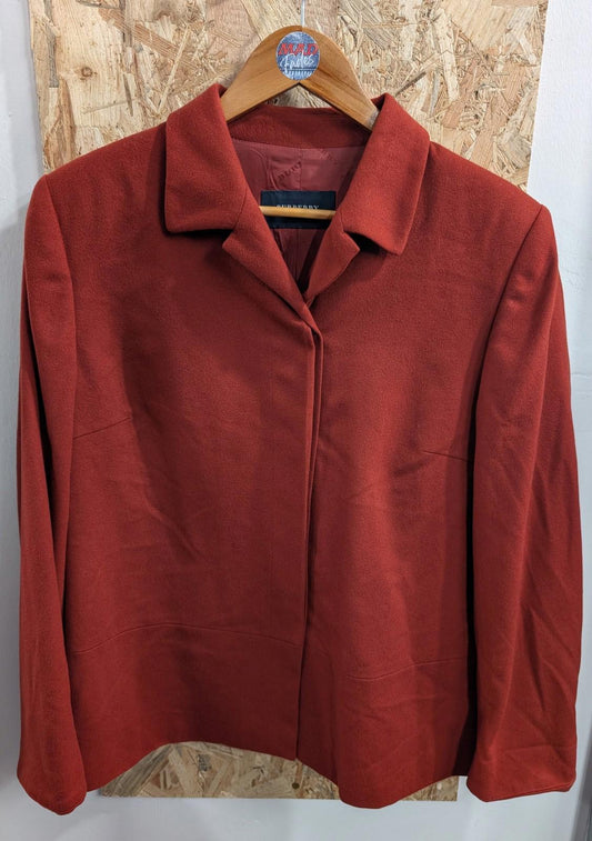 Burberry Blazer Jacket 8-10 Medium Women Vintage Red Cashmere Wool Blend