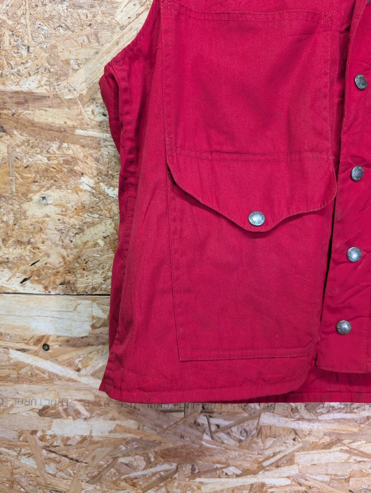 Filson Red Cotton Dry Cloth Vest Mens Size 40 Medium USA Made Lot 10 Gilet 60s