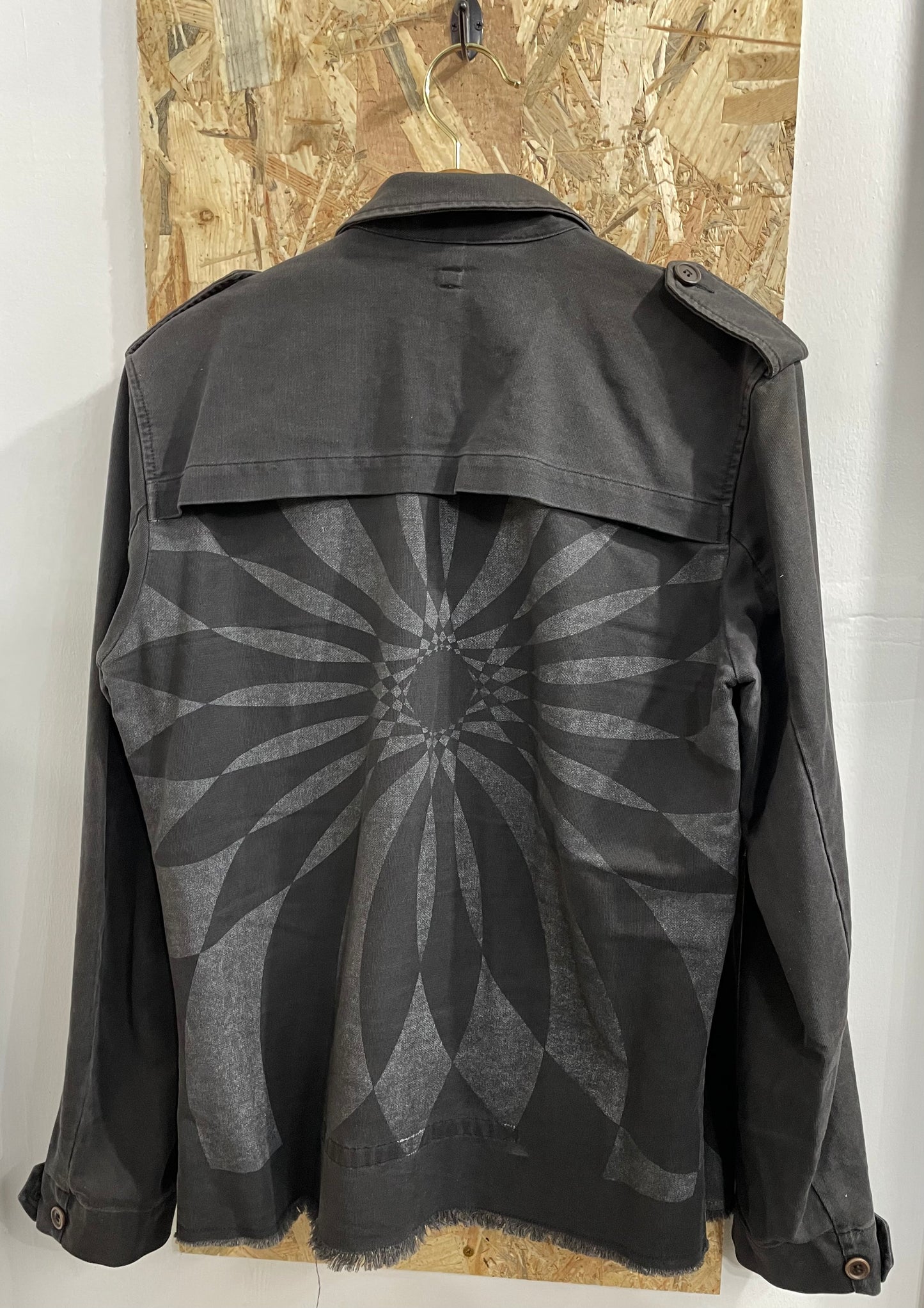 Griffin Black Grey Camouflage Shacket Workwear Shirt Jacket Canvas Mens Medium