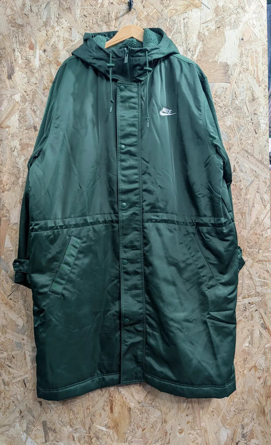 Nike Hooded Jacket  Green Fleece Lined Herren Parka Mens Oversized XL