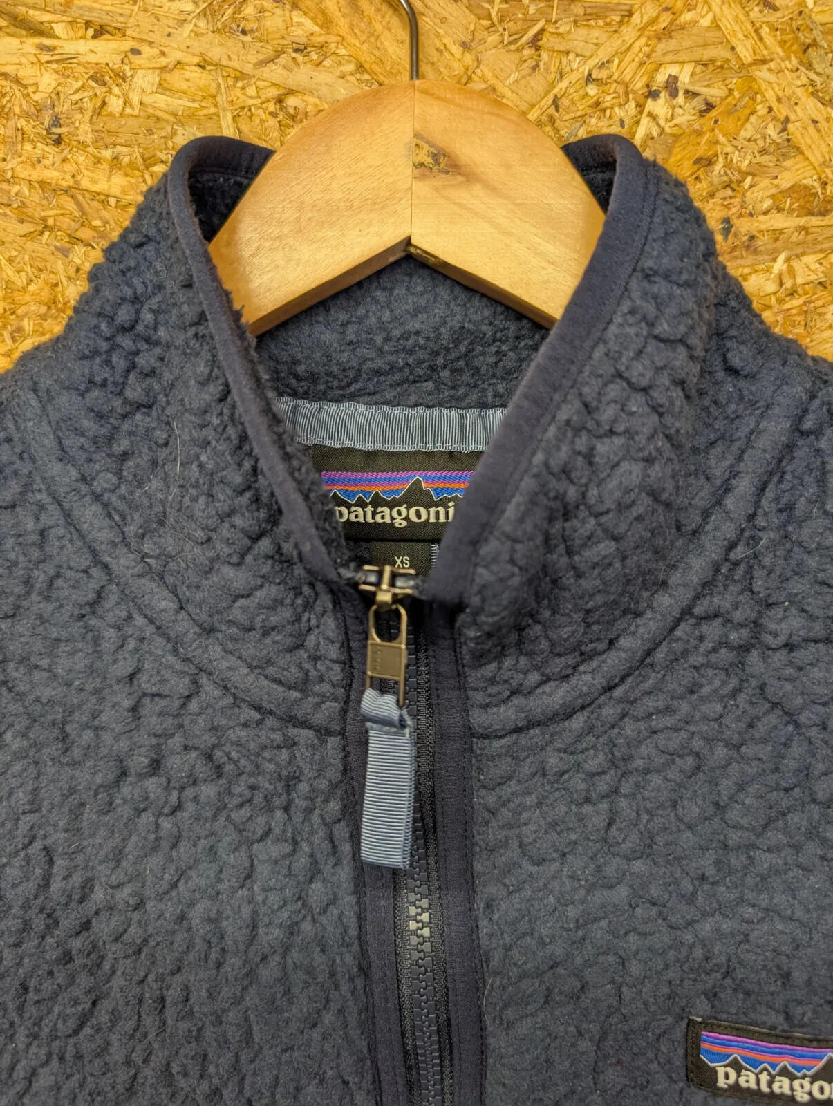 Patagonia Deep Pile Fleece Womens XS Navy Blue /4 Zip Pullover Retro-X Snap-T