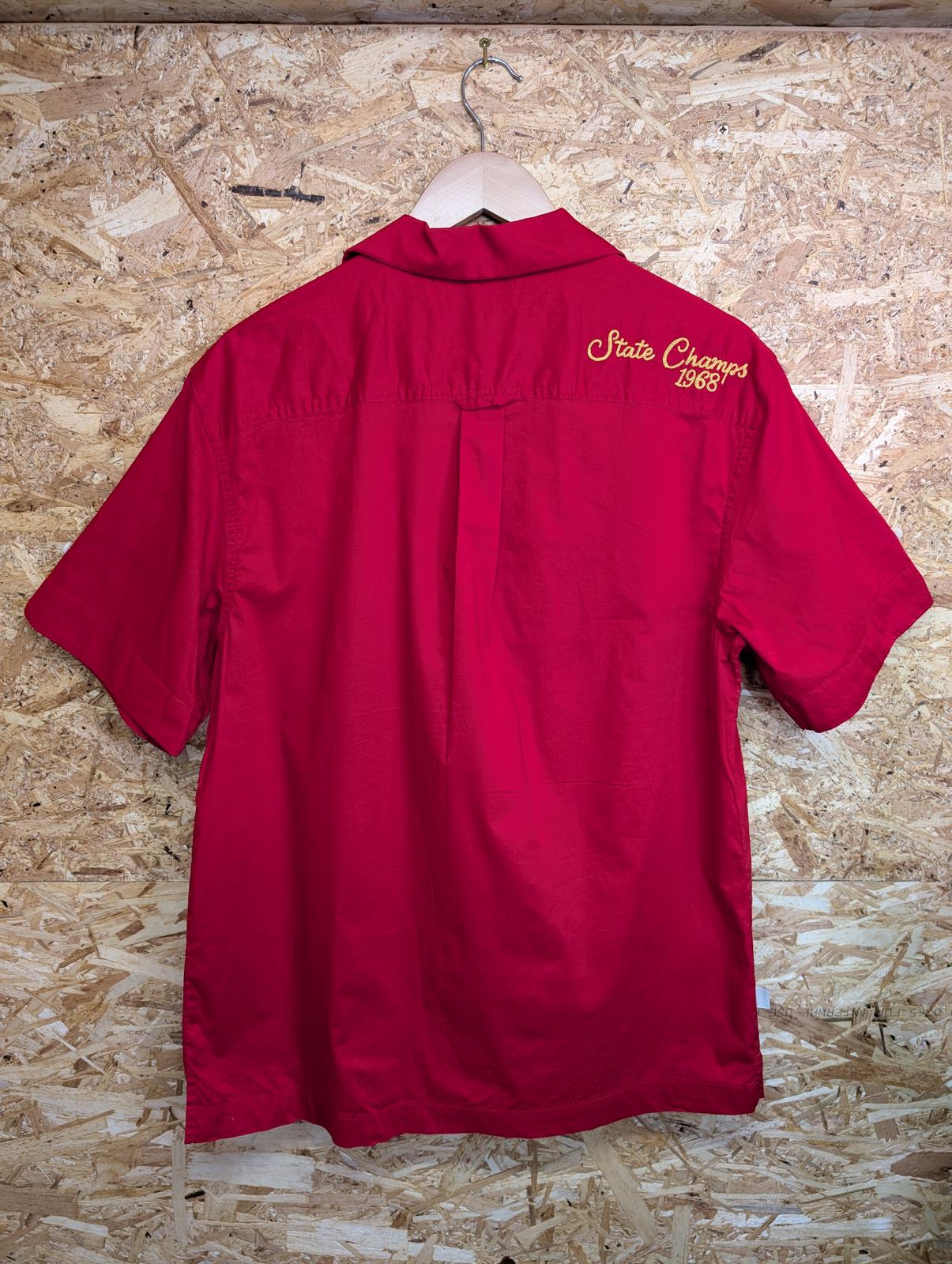 & Sons Pioneer Bowling Shirt Large Cotton Short Sleeve Embroidered