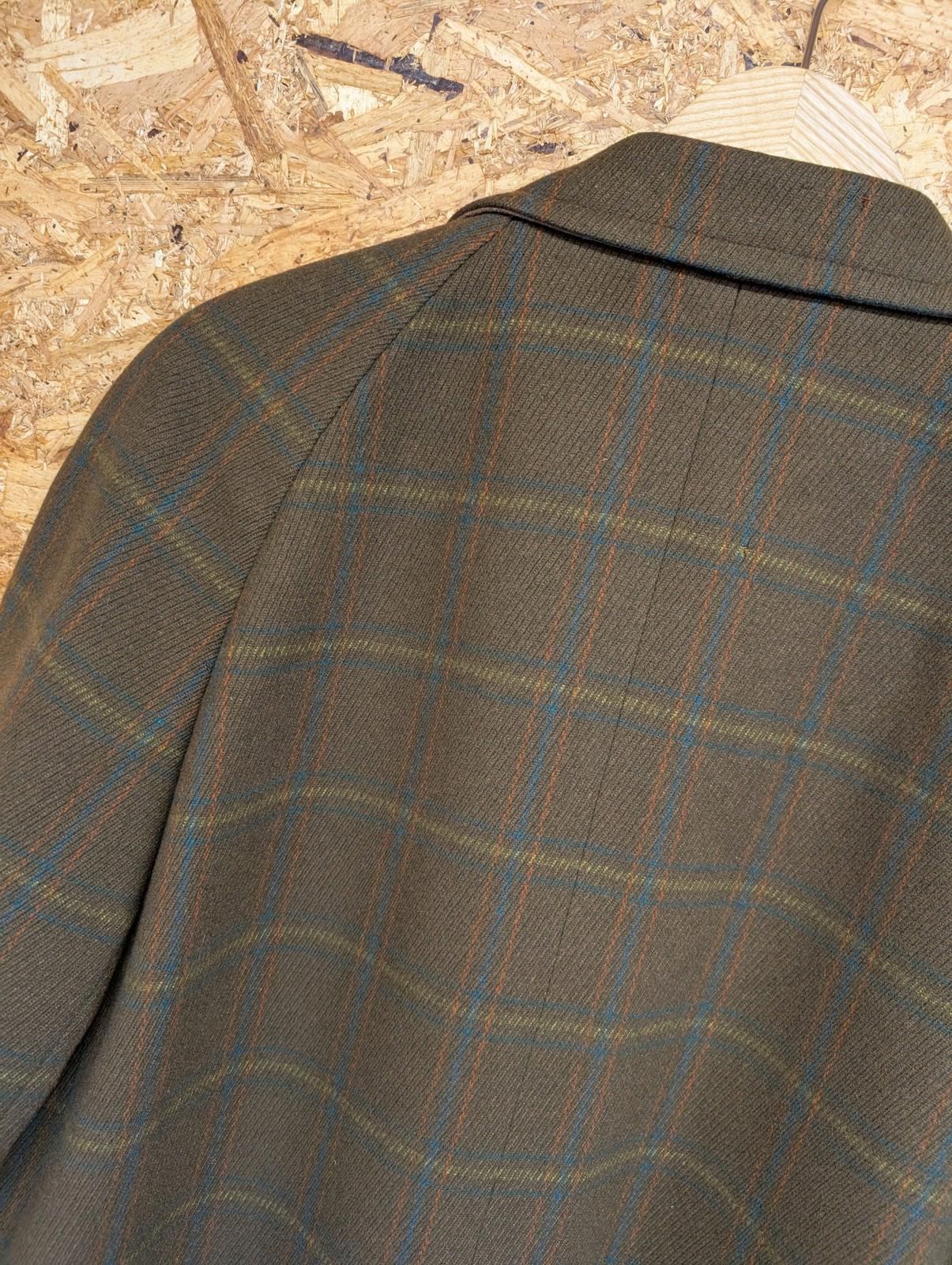 Bladen Overcoat Large Men Plaid Wool Long Jacket Khaki Green Brown Derby Vintage