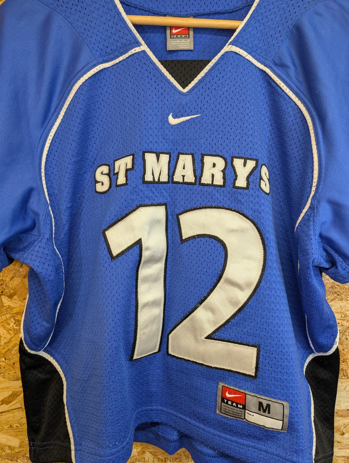 St Marys Lacrosse Jersey Womens Medium College Top Vintage 90s Nike Blue Black