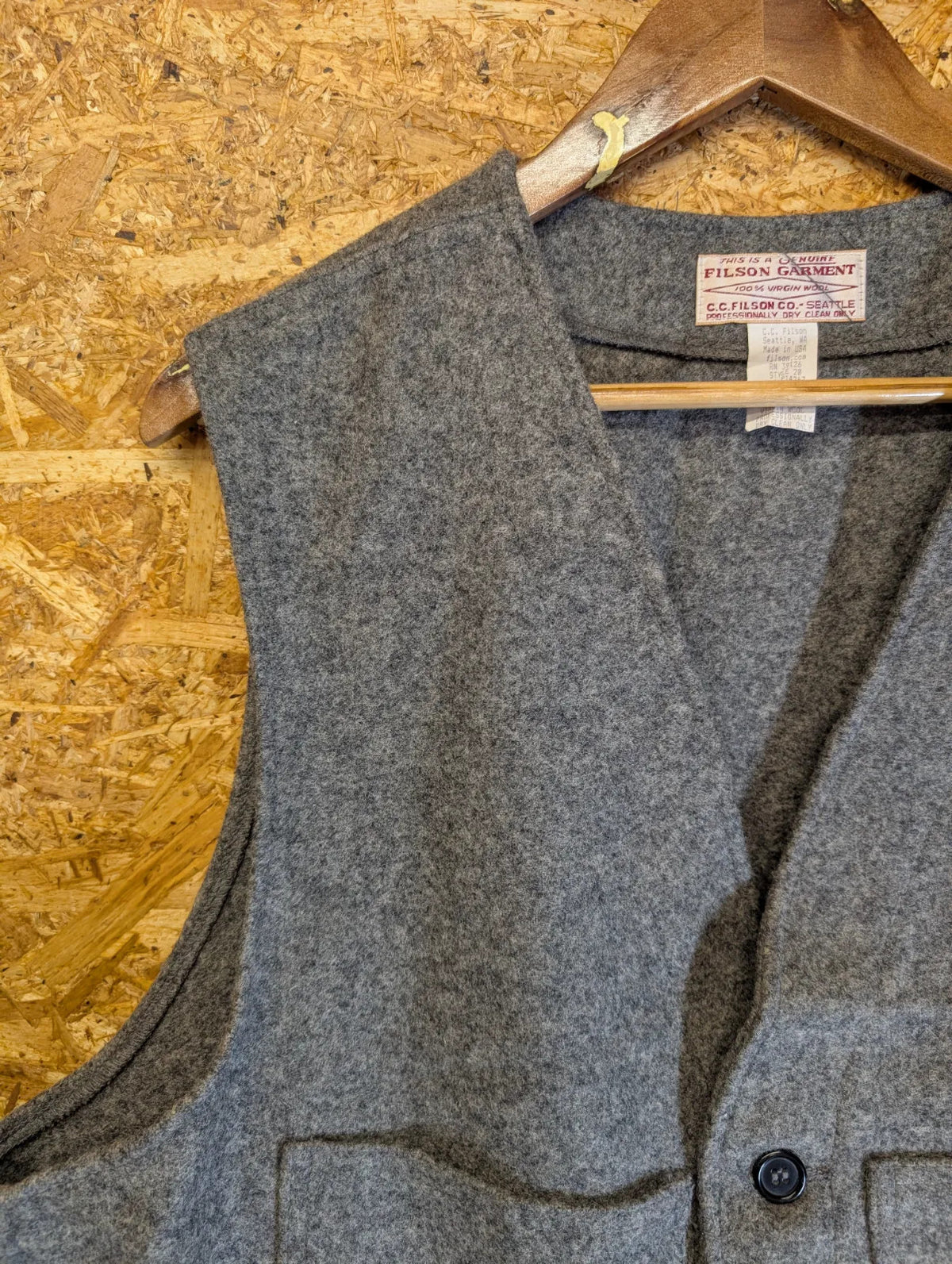 Filson Mackinaw Wool Vest 2XL 48 Heather Grey Body Warmer USA USA Made Heritage