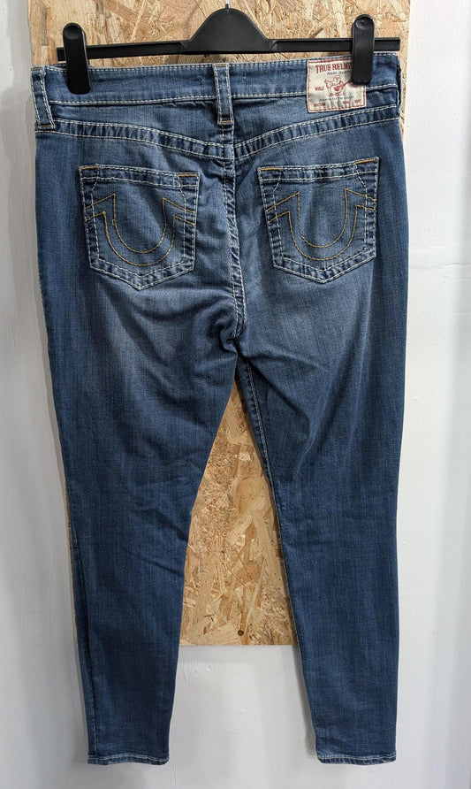 True Religion Jeans W31 L29 Women High Rise Super Skinny Navy Blue Jennie Curvy