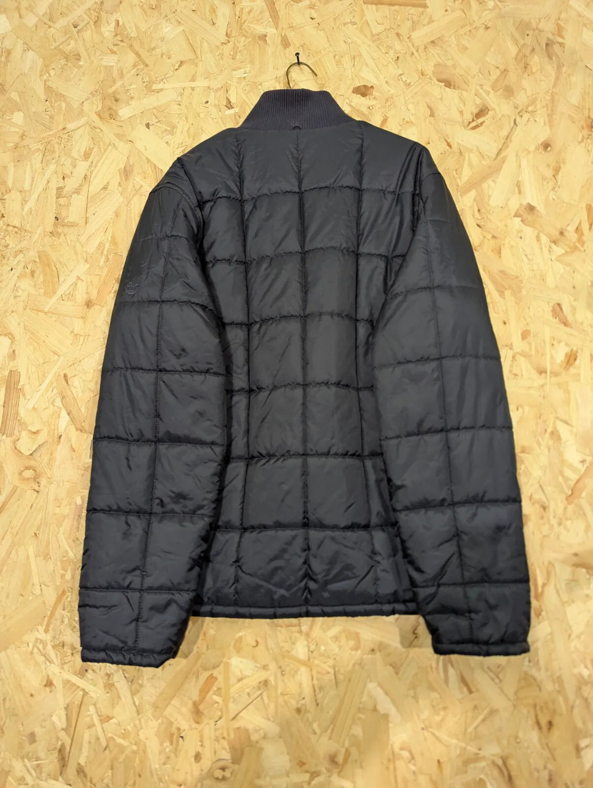 Timberland Puffer Jacket Mens XL Black Nylon Quilted Insulated Bomber Mock Neck
