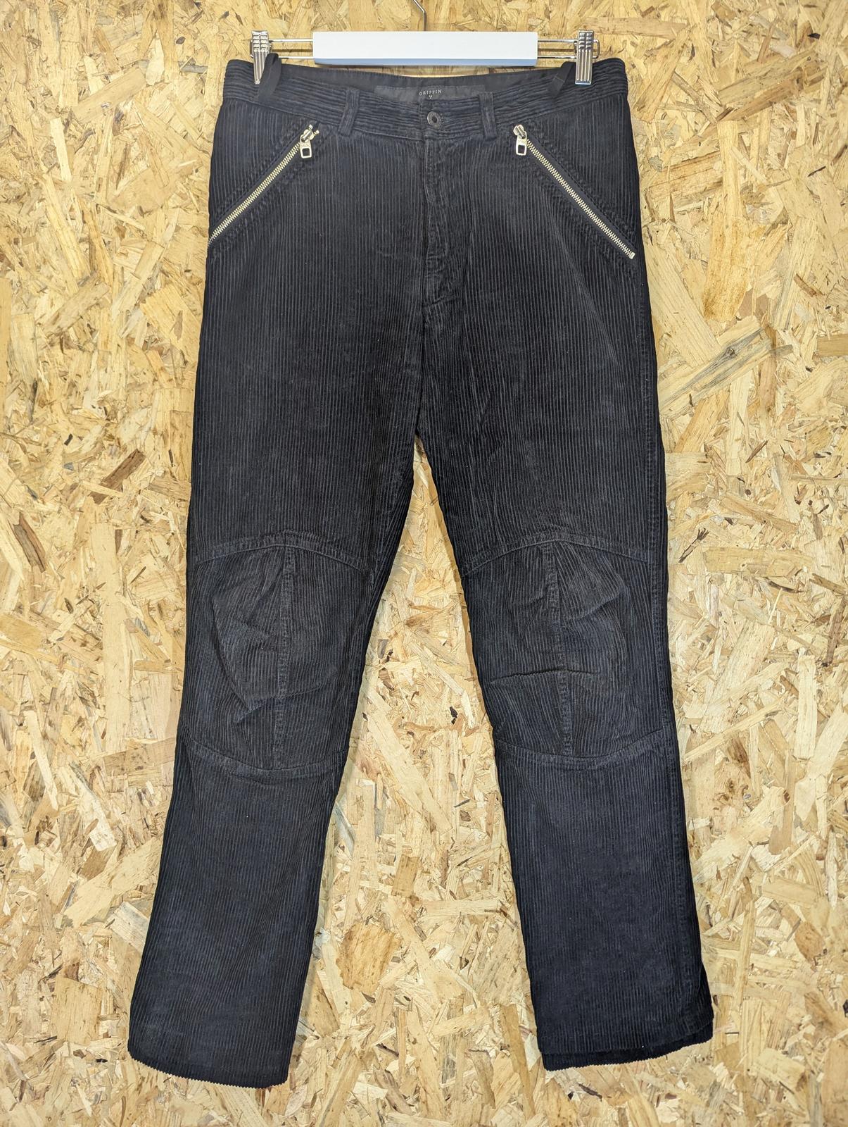 Griffin Biker Zipper Trousers W30 L34 Pants Baggies Black Corduroy Biker Pants