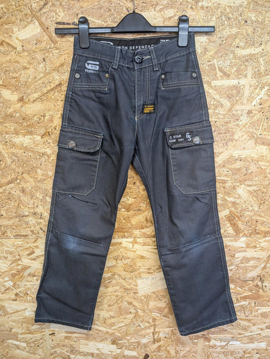 G-Star Raw Elwood Jeans Age 8 Boys W24 L23 Cargo Style Navy Blue Rigid Denim