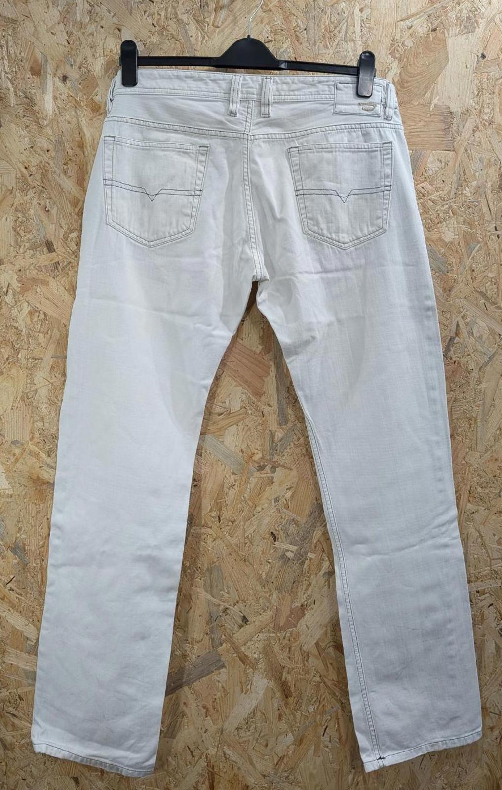 Diesel Viker Jeans W36 L34 0R71L White Denim Regular Fit Straight Leg Button Fly