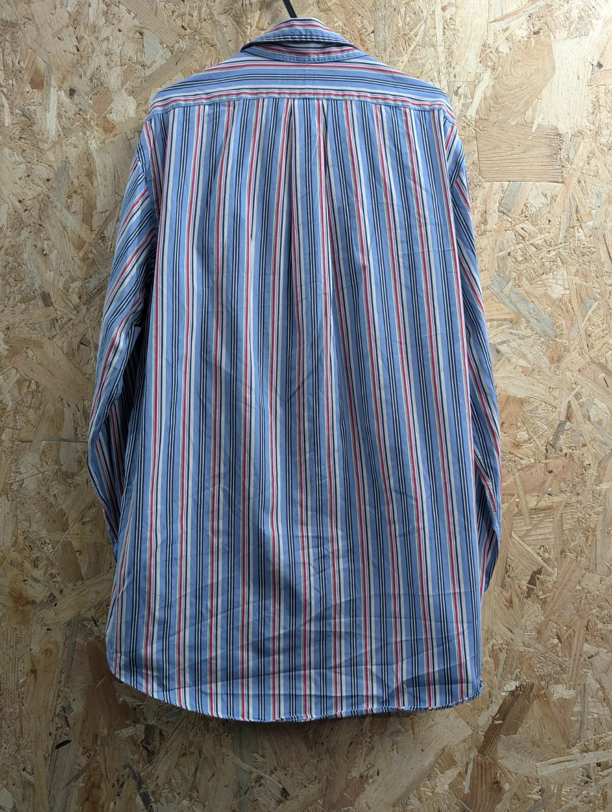Polo Ralph Lauren Button Up Shirt Men Large Light Blue Cotton Striped Custom Fit