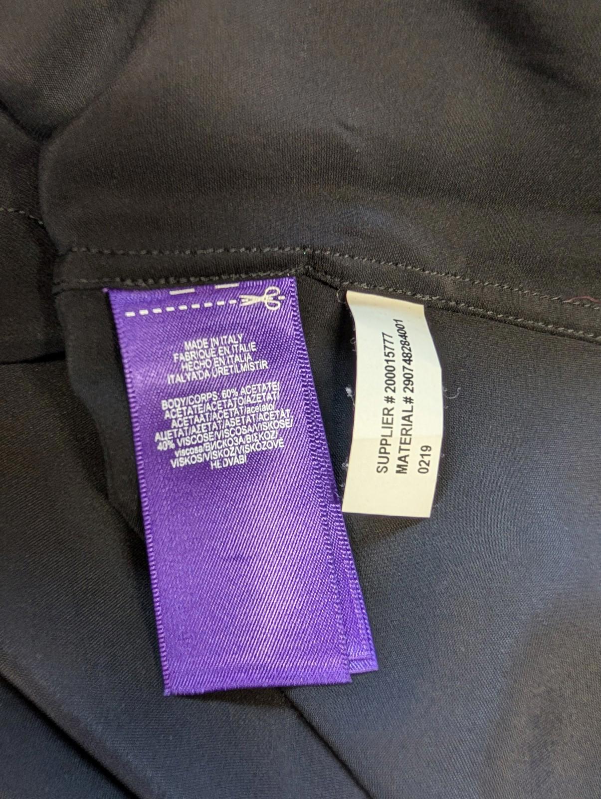 Ralph Lauren Purple Label Satin Shirt Size 10 Women Black Epaulettes Military