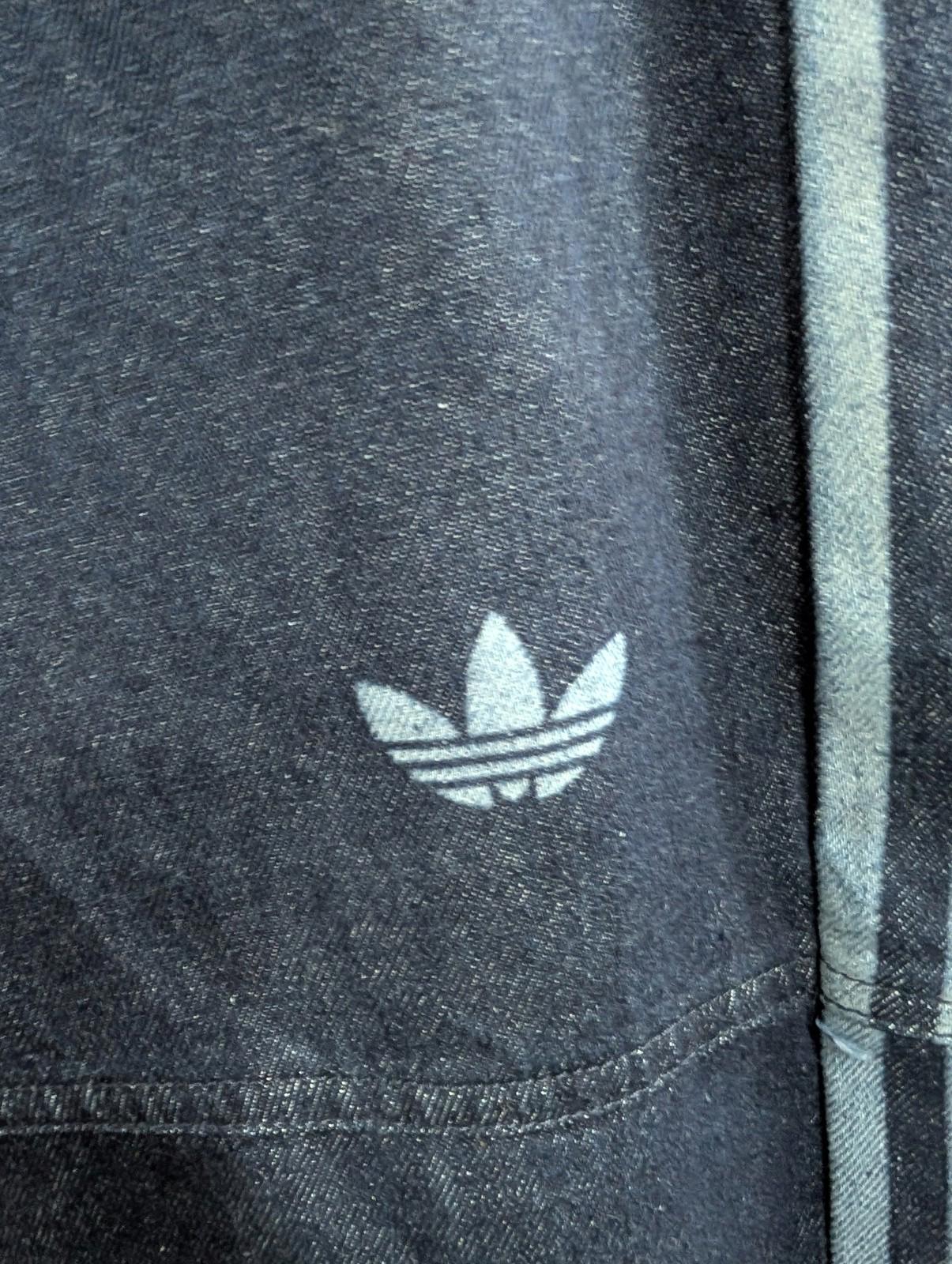 Adidas Track Trousers Mens 2X W38 W40 Athletic Blue Denim Joggers Stripe Casual