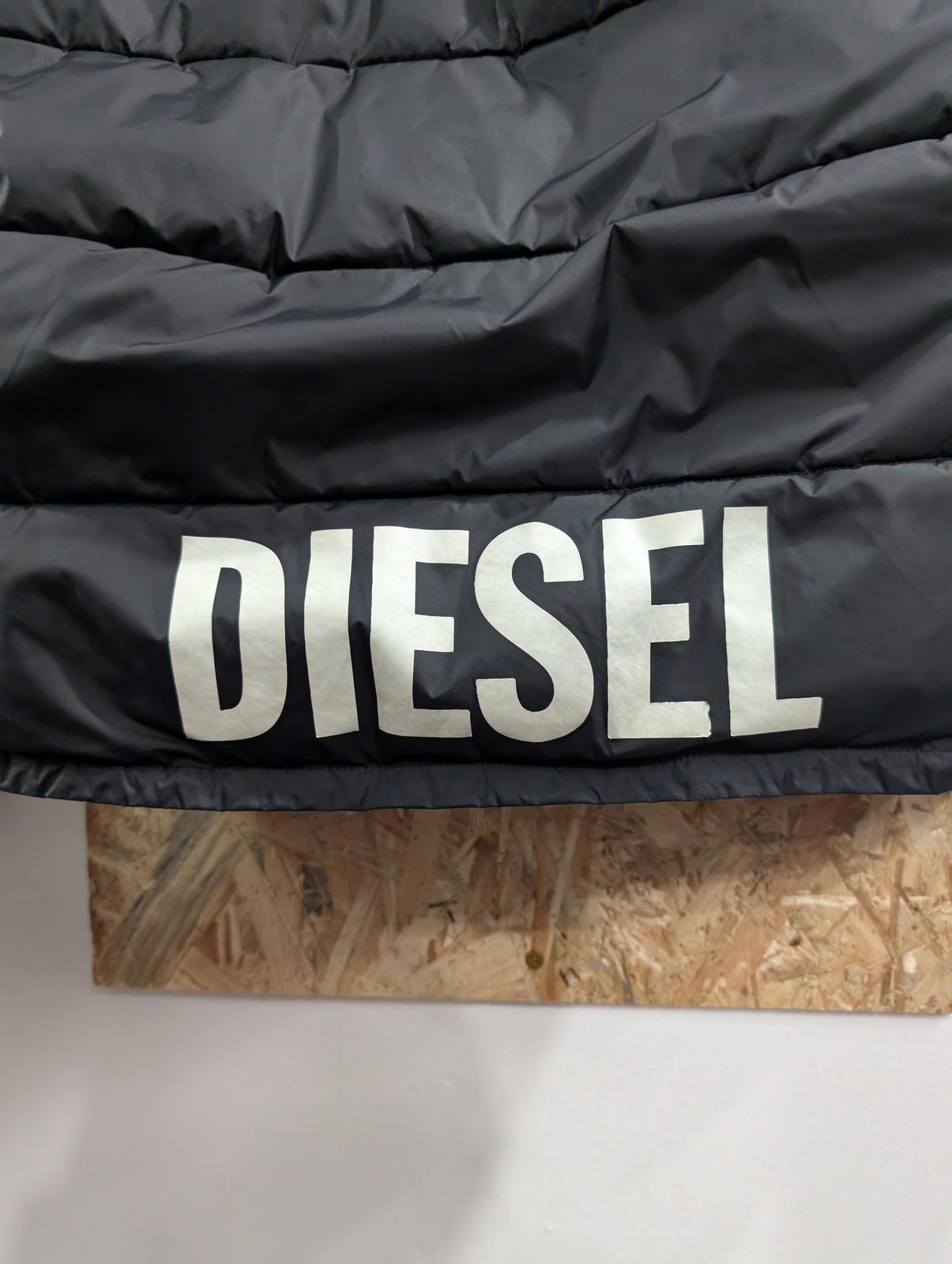Diesel Puffer Jacket Womens Size 12 Medium Hooded Quilted Black Nylon Warm