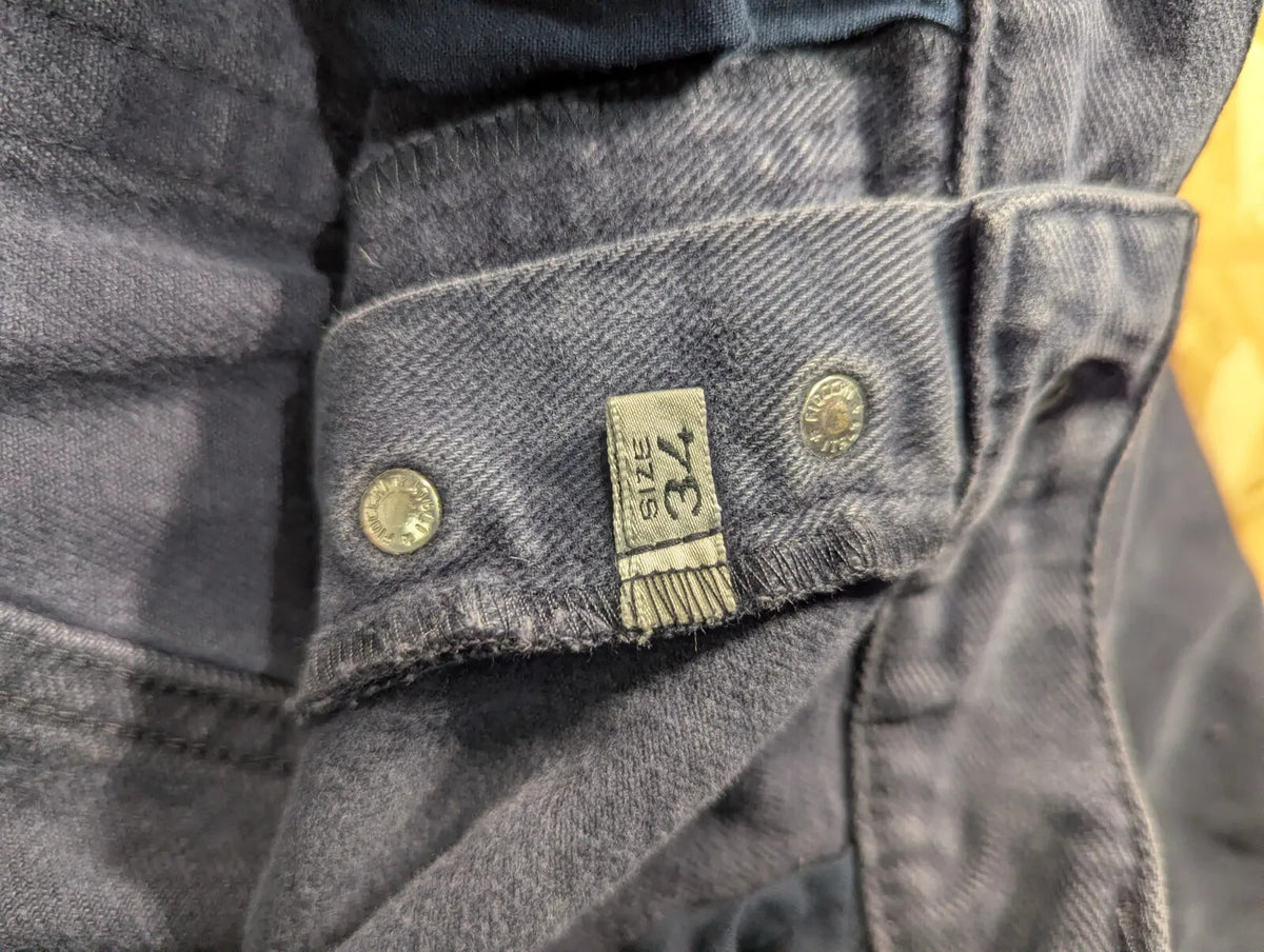 Vintage 90s Armani Jeans Mens W34 L31 Navy Blue Soft Denim Straight Leg Button