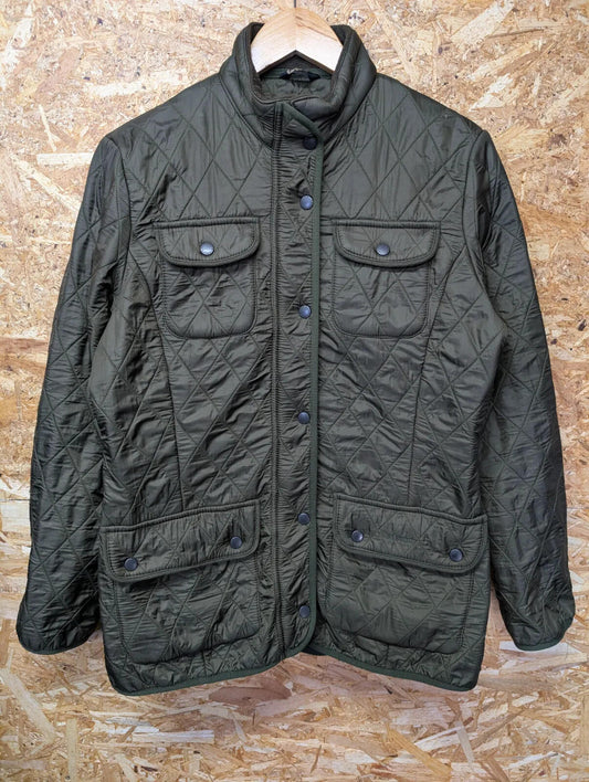 Barbour L1800 Utility Quilt Jacket Womens UK16 Olive Green Thermal Fleece Padded