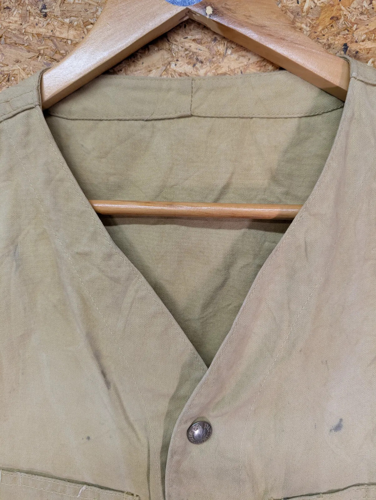 1920s Filson's Dry Cloth Vest Mens Beige Canvas USA Made Vintage Tin Rare 1890s