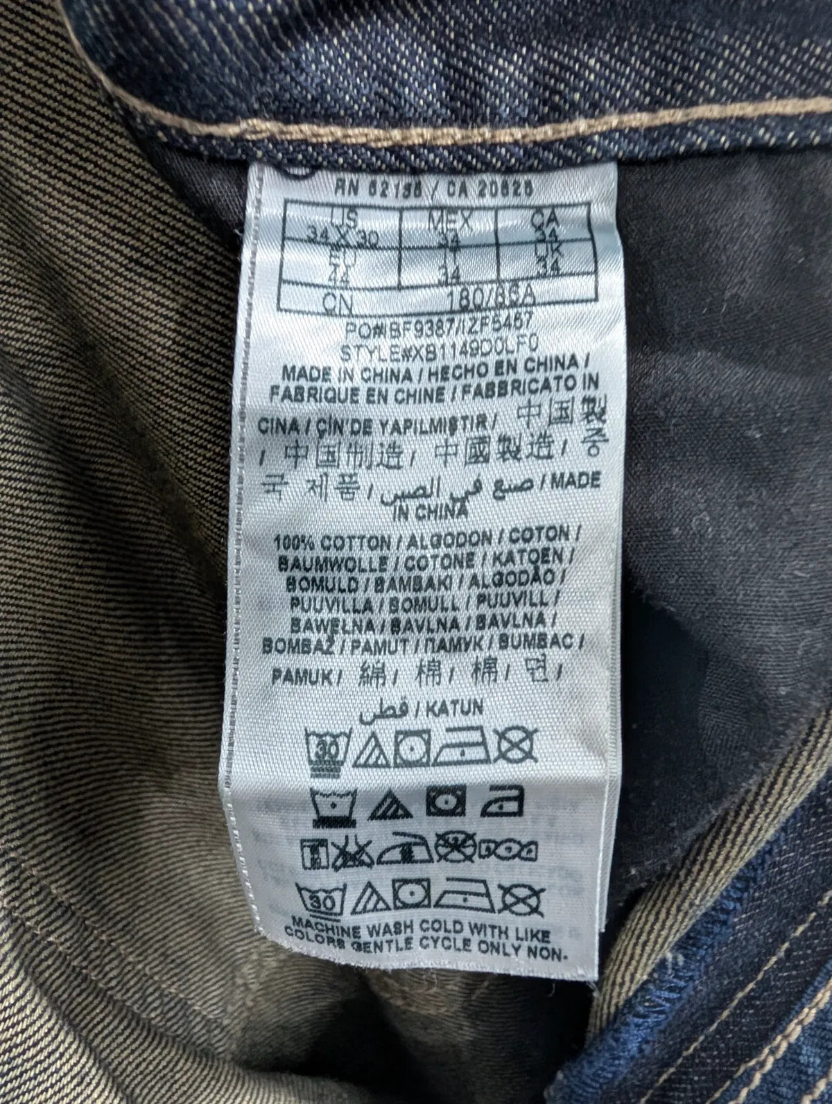 Guess Jeans Mens W34 L30 Dark Blue Wash Denim Regular Straight Crescent Fit 90s