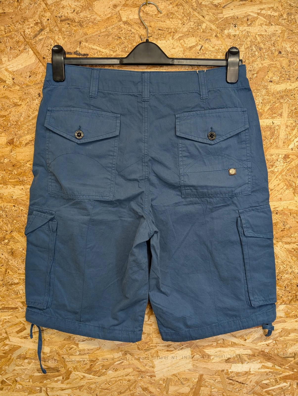 Pretty Green Cargo Shorts W32 Men Drawstring Hem Teal Blue Casual PG Gallagher