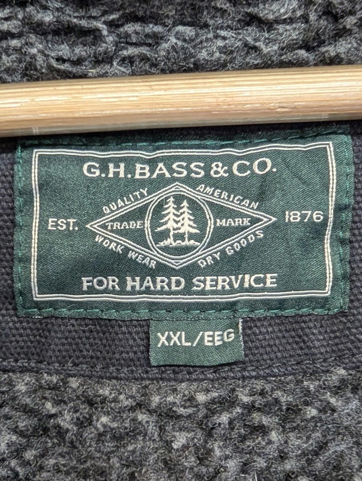 GH Bass & Co XXL Canvas Hooded Jacket Sherpa Lined Black Active Detroit Workwear