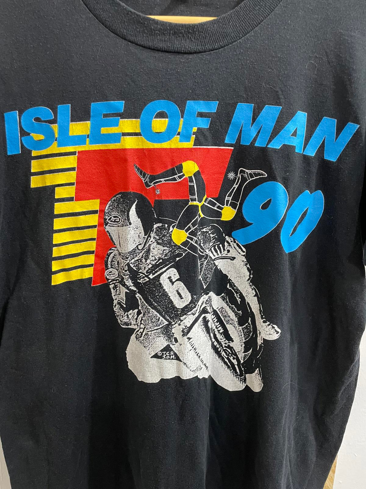 Vintage 1990 Size Large TT Isle Of Man Racing Festival T-Shirt Black 90s
