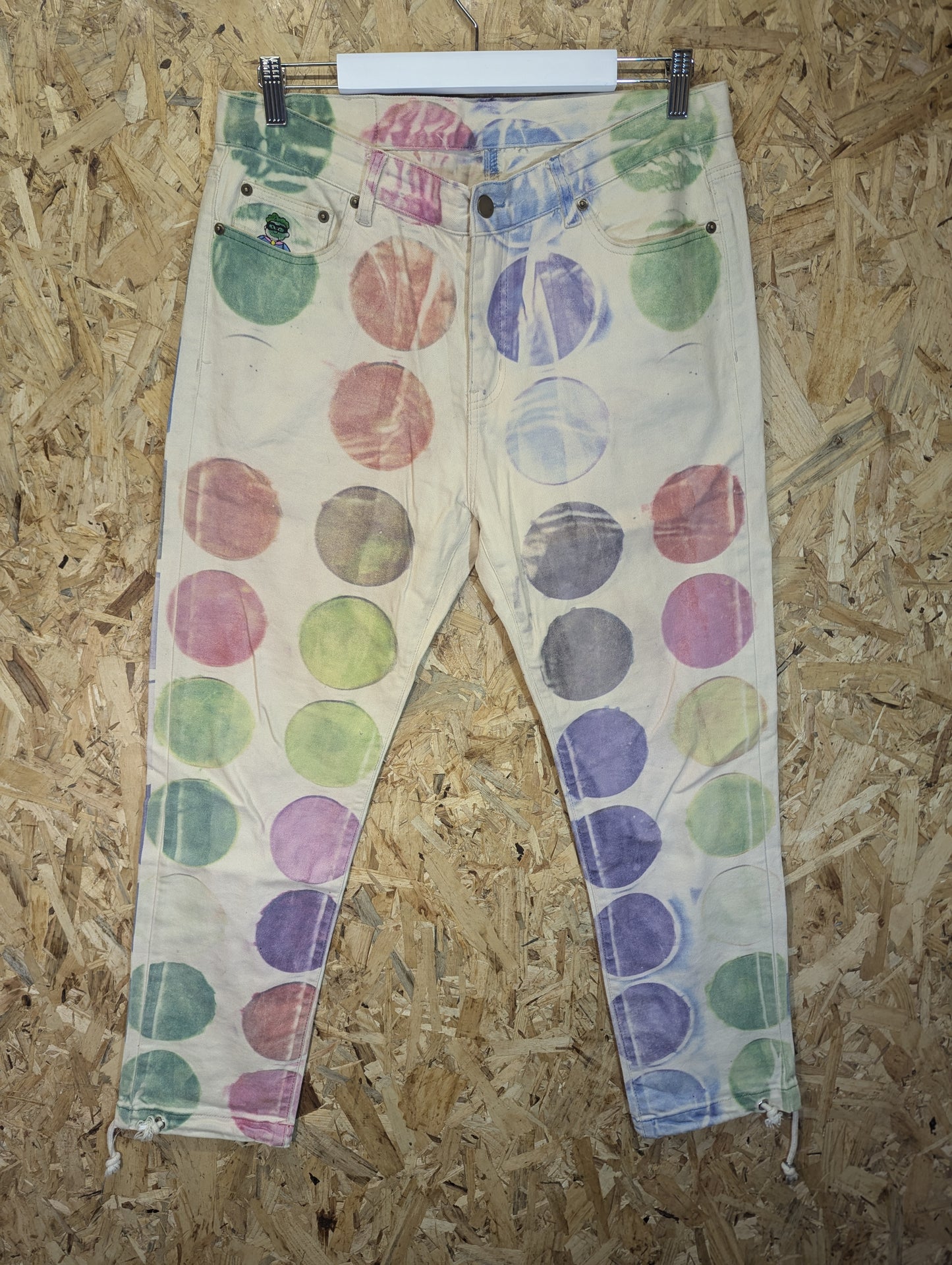 KidSuper Polka Dot Cream Multicoloured Jeans Drawstring W34 L32 L34