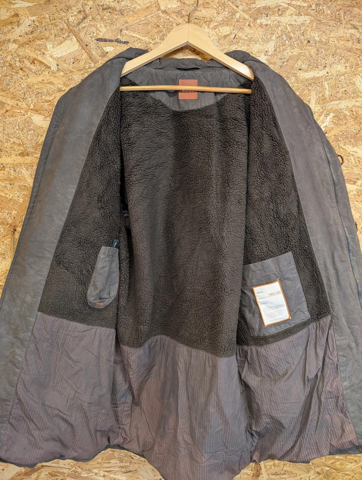 Hugo Boss Overcoat Large 42 Men Brown Fleece Lined Wax Jacket Orange Label 52