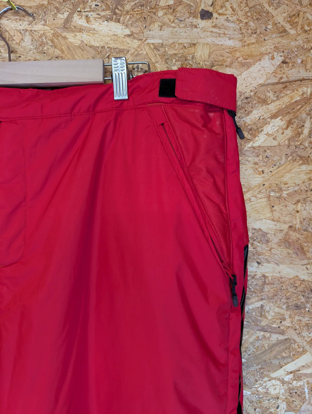 Adidas Insulated Ski Pants W40 Red 3 Stripes Snowboard Zip Sides Salopettes