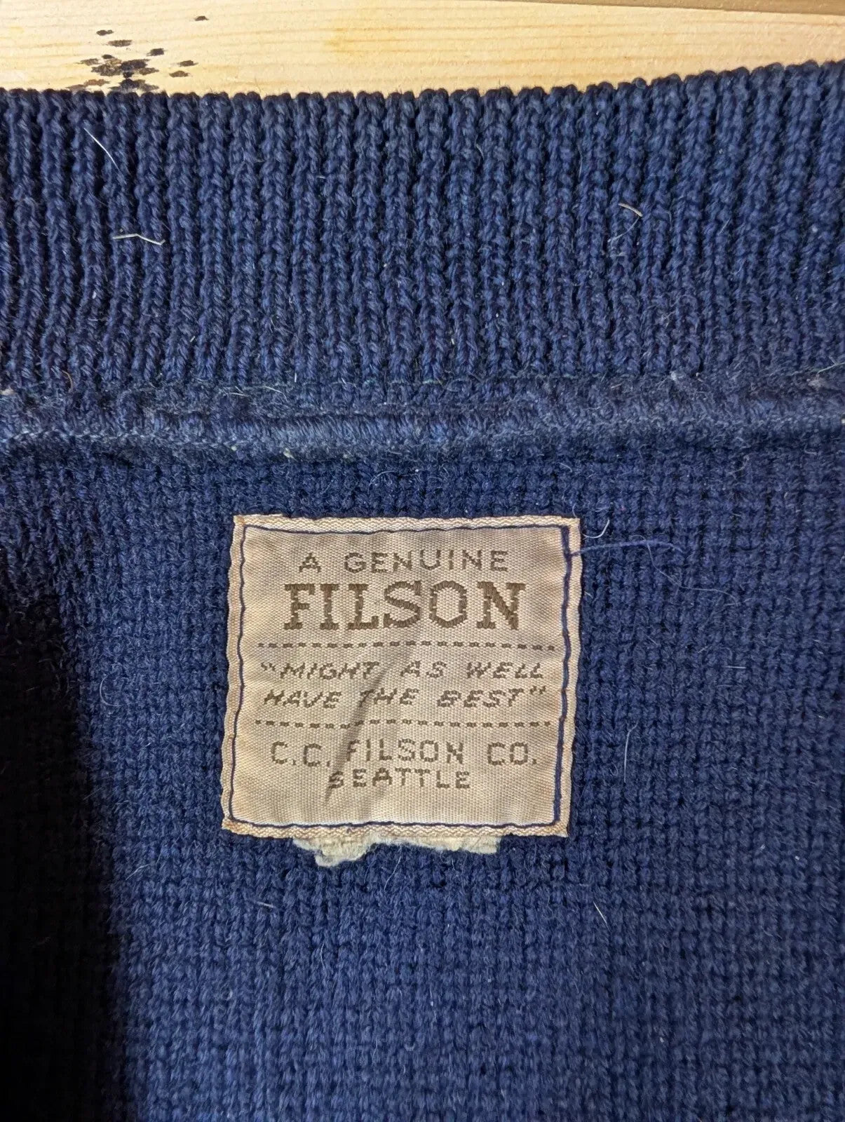 Filson Henley Guide Jumper 2XL Men Navy Blue Wool Tin Cloth Sweater 711 USA