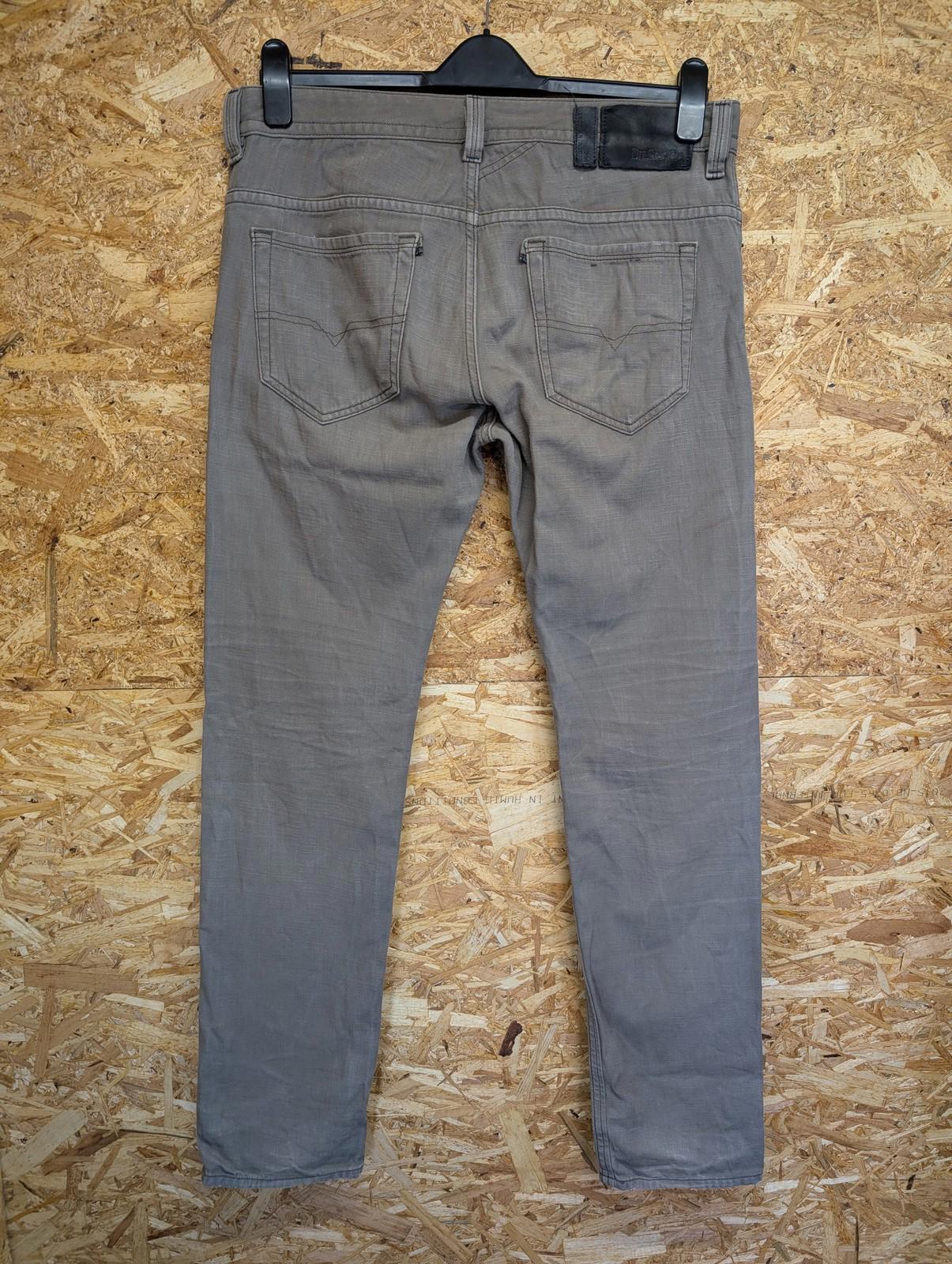 Diesel Thavar Jeans W34 L33 Men Slim-Skinny Grey Cotton Denim 0801D Distress Zip