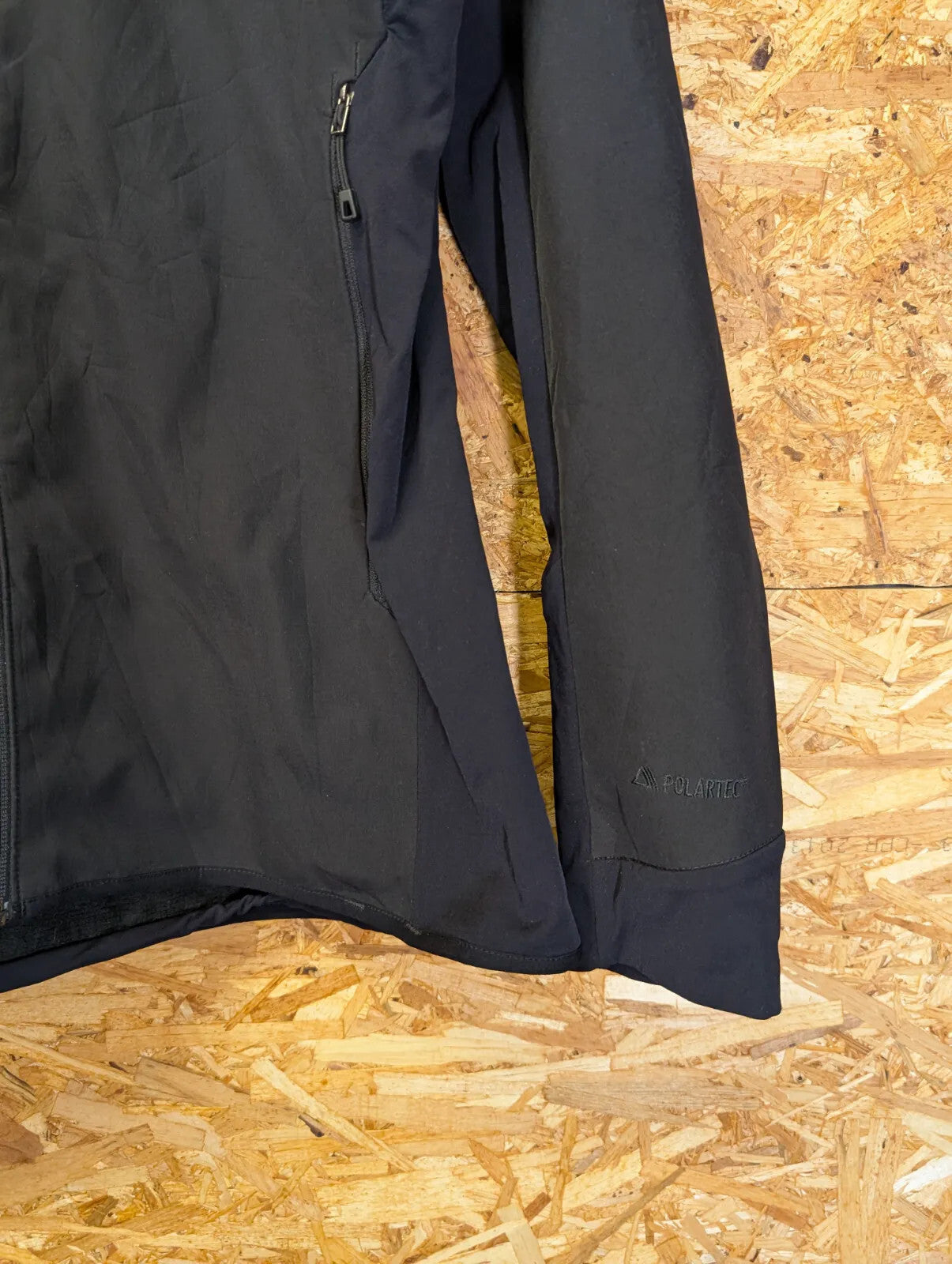 Patagonia Track Jacket Full Zip Black Polyester Polartec Stretch Hiking Walking