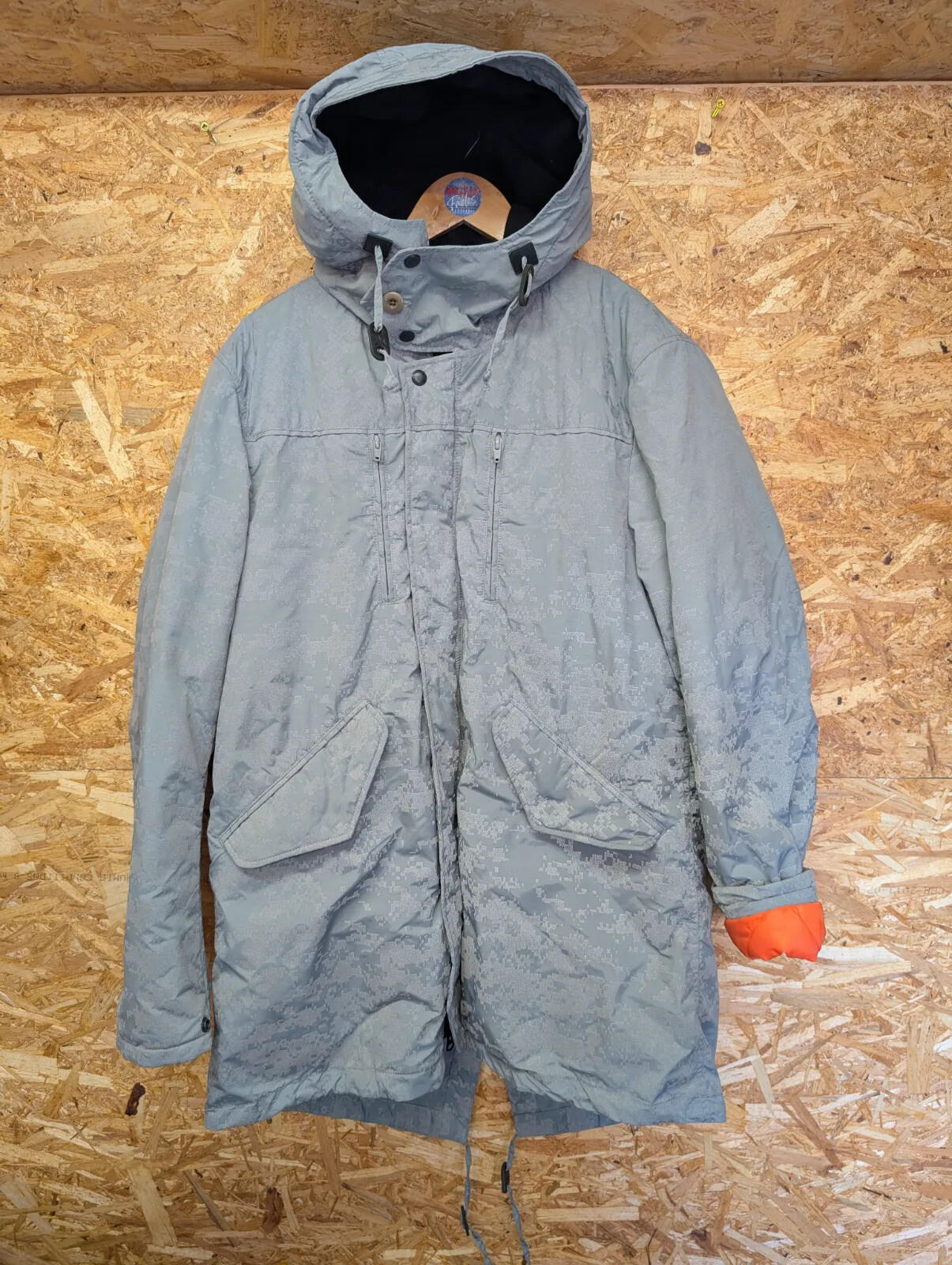 I Spiewak & Sons Golden Fleece Hooded Parka Mens XL Grey Polyester Camouflage