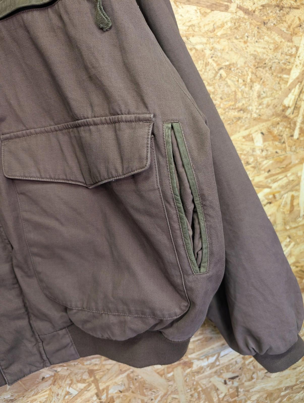 Cabelas Padded Jacket XXL Men Brown Cotton Hunting Coat Leather USA Detroit