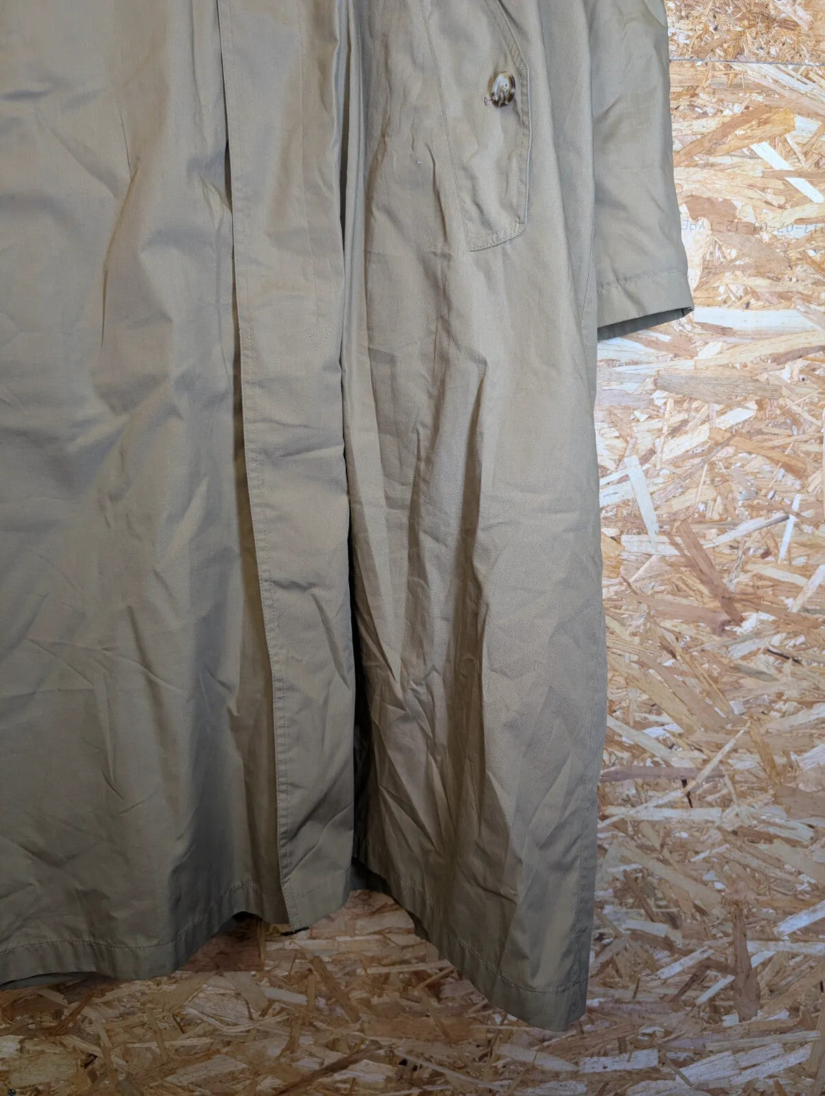 Vintage Yves Saint Laurent Trench Coat Mens Large 42 Khaki Water Repellent YSL