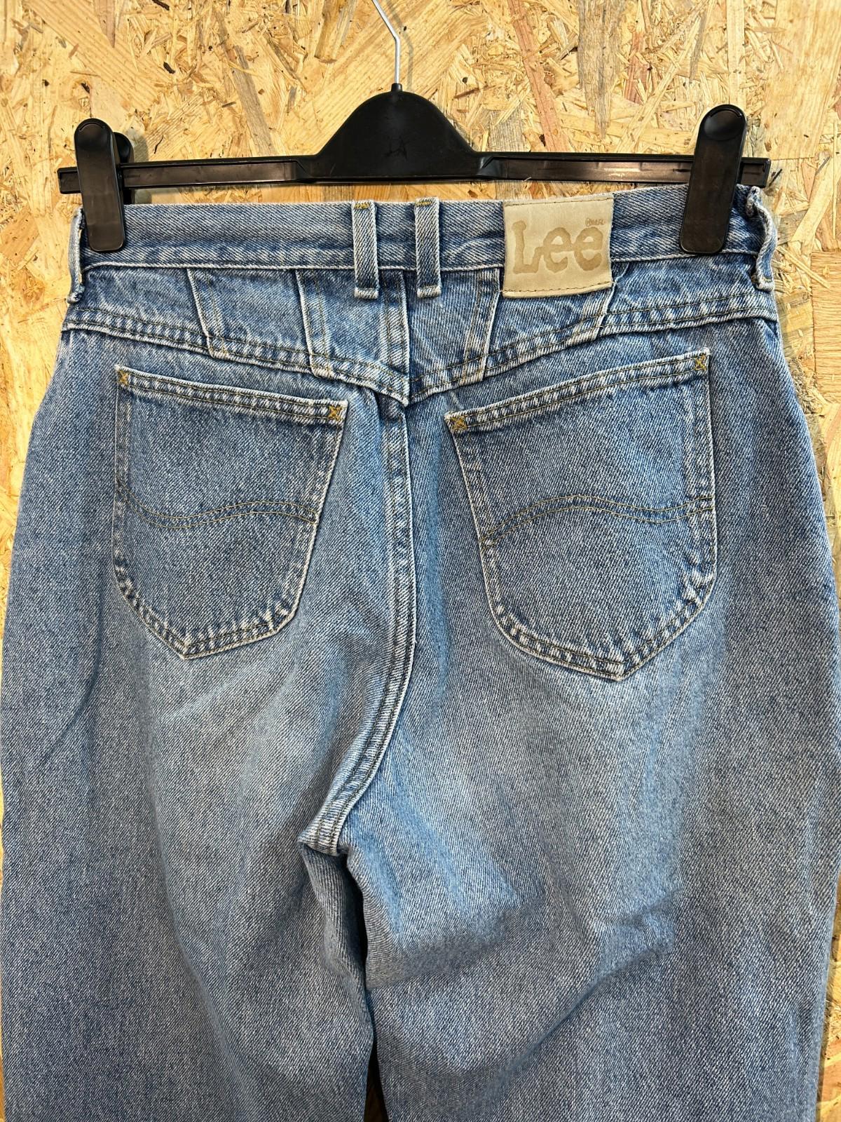 Lee High Waist Jeans W28 L33 USA Vintage 90s Blue Denim Relaxed Fit Tapered Leg