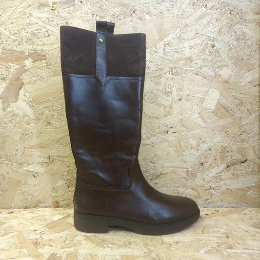 Fitflop Womens Signey Mixte Boots Zip Knee High Leather UK Size 4 Eu 37 VGC