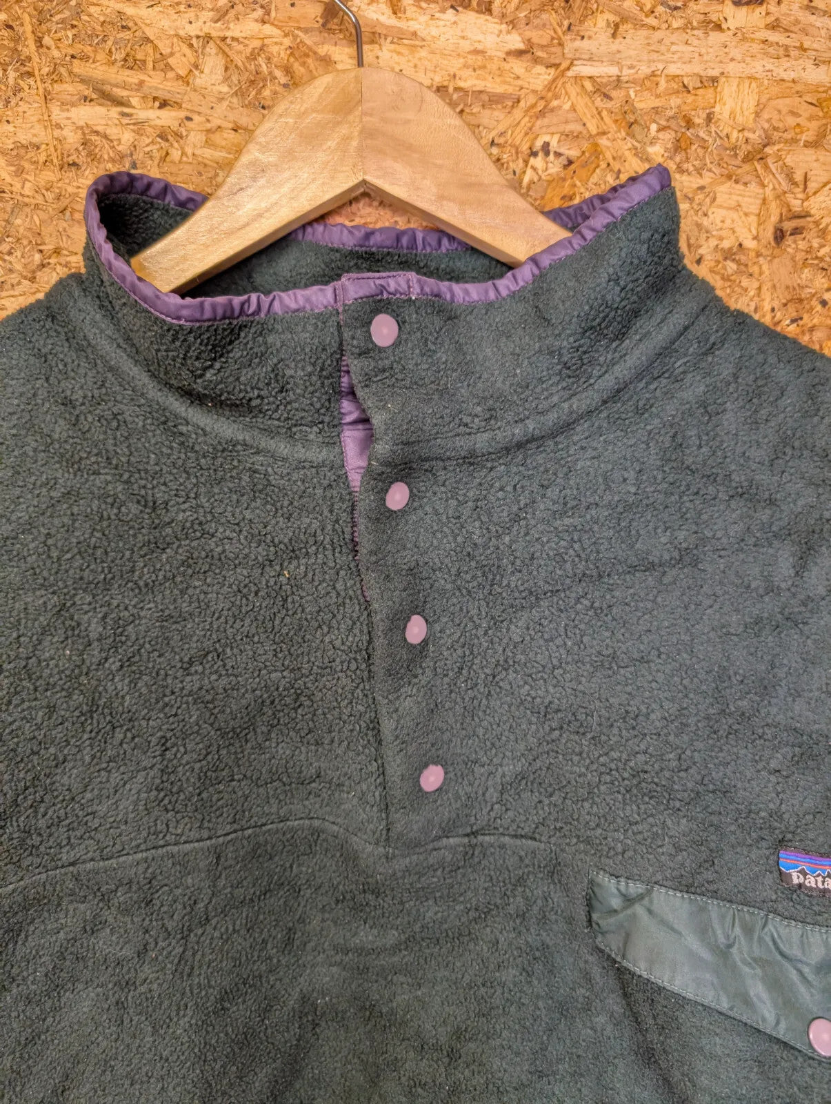 Vintage Patagonia Snap-T Fleece Mens Large Dark Green Synchilla Sherpa Retro 90s
