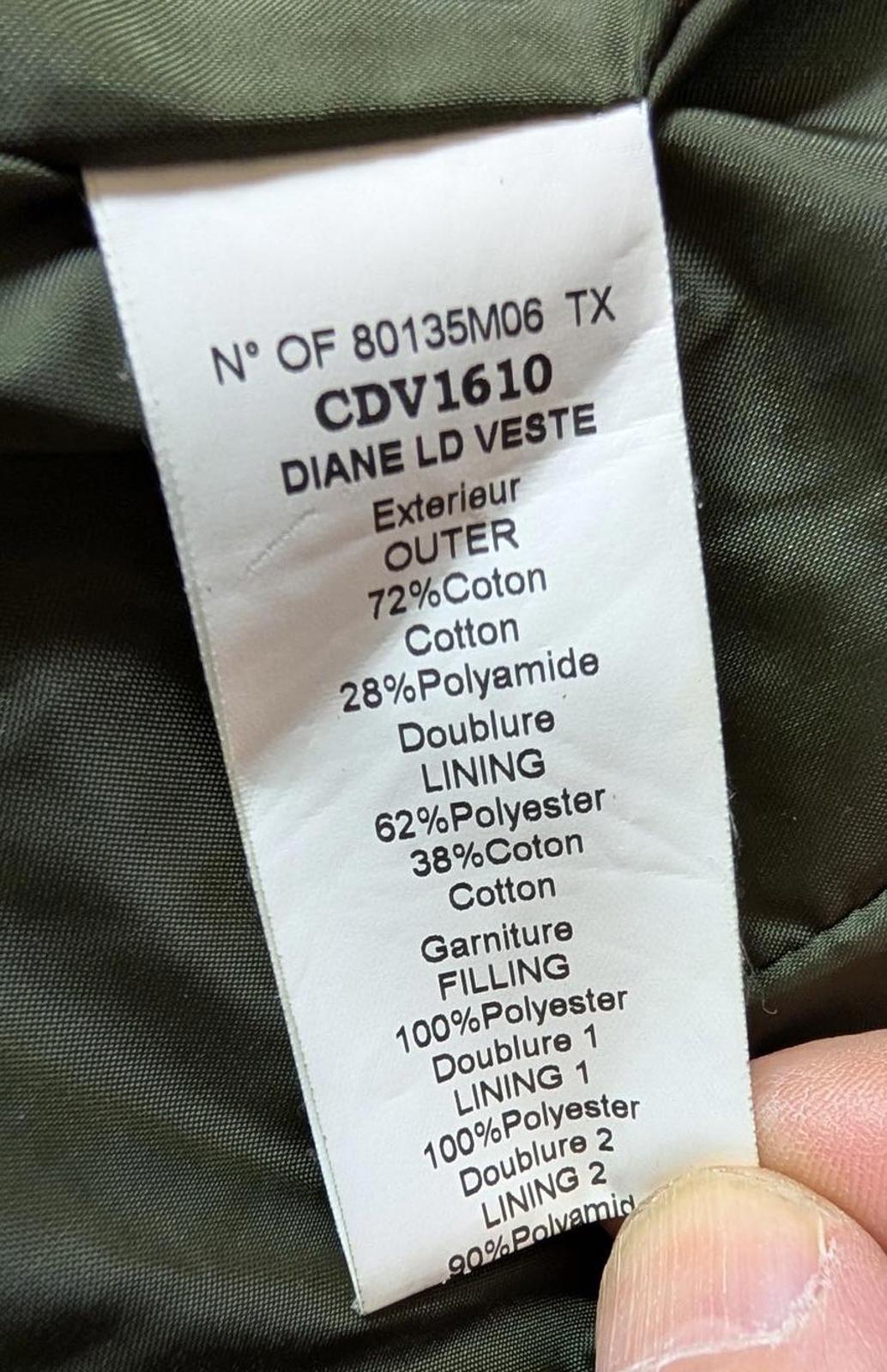 Le Chameau Belted Jacket Size 8 Small Women Lined Coat Khaki Brown Brush Cotton