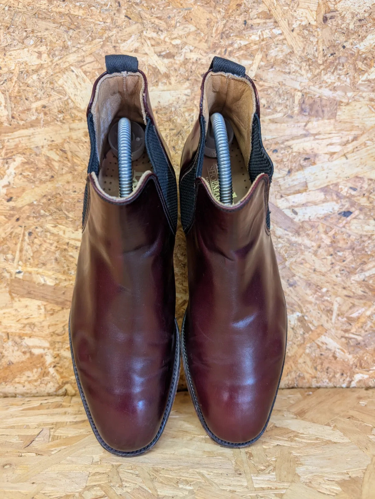 Loake Burgundy Leather Chelsea Boots Mens UK 7 England Made Slip-On Derby 1880