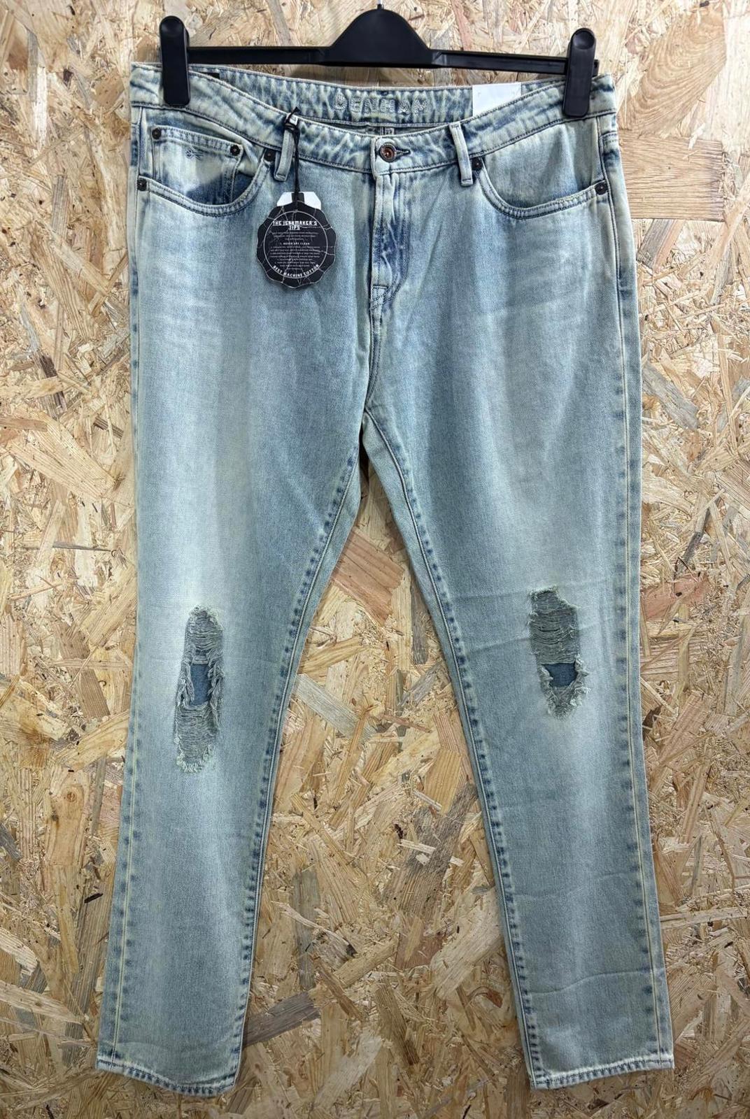 Denham Jeans W31 L34 Men Light Blue Stonewashed 14oz Point RB Soft Denim Zip Fly