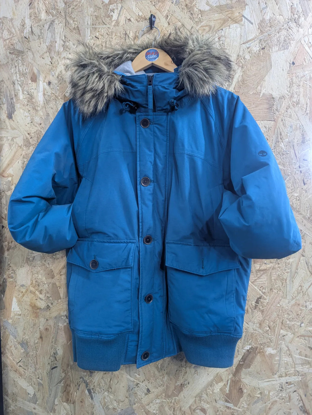 Timberland Down Filled Parka Mens Turquoise Large Blue Down HyVent Waterproof