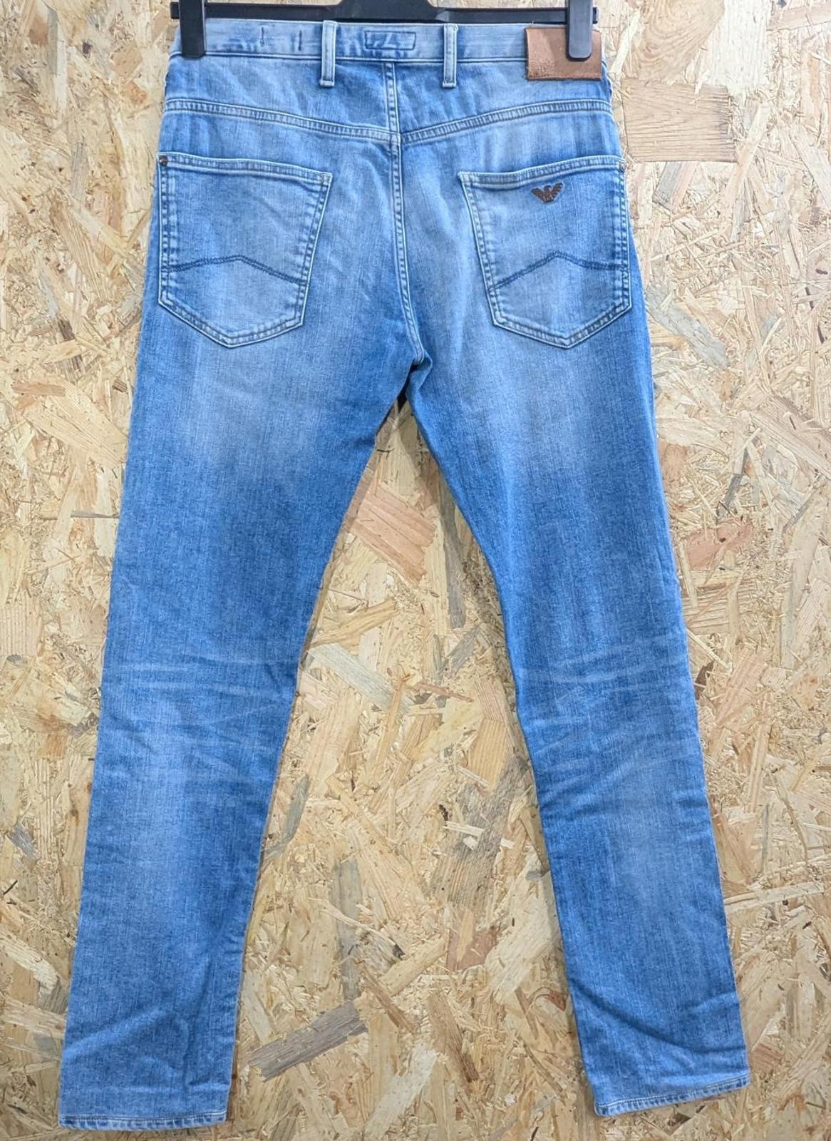 Armani J10 Jeans W32 L32 Men Light Blue Denim Extra Slim Fit Straight Zip Fly