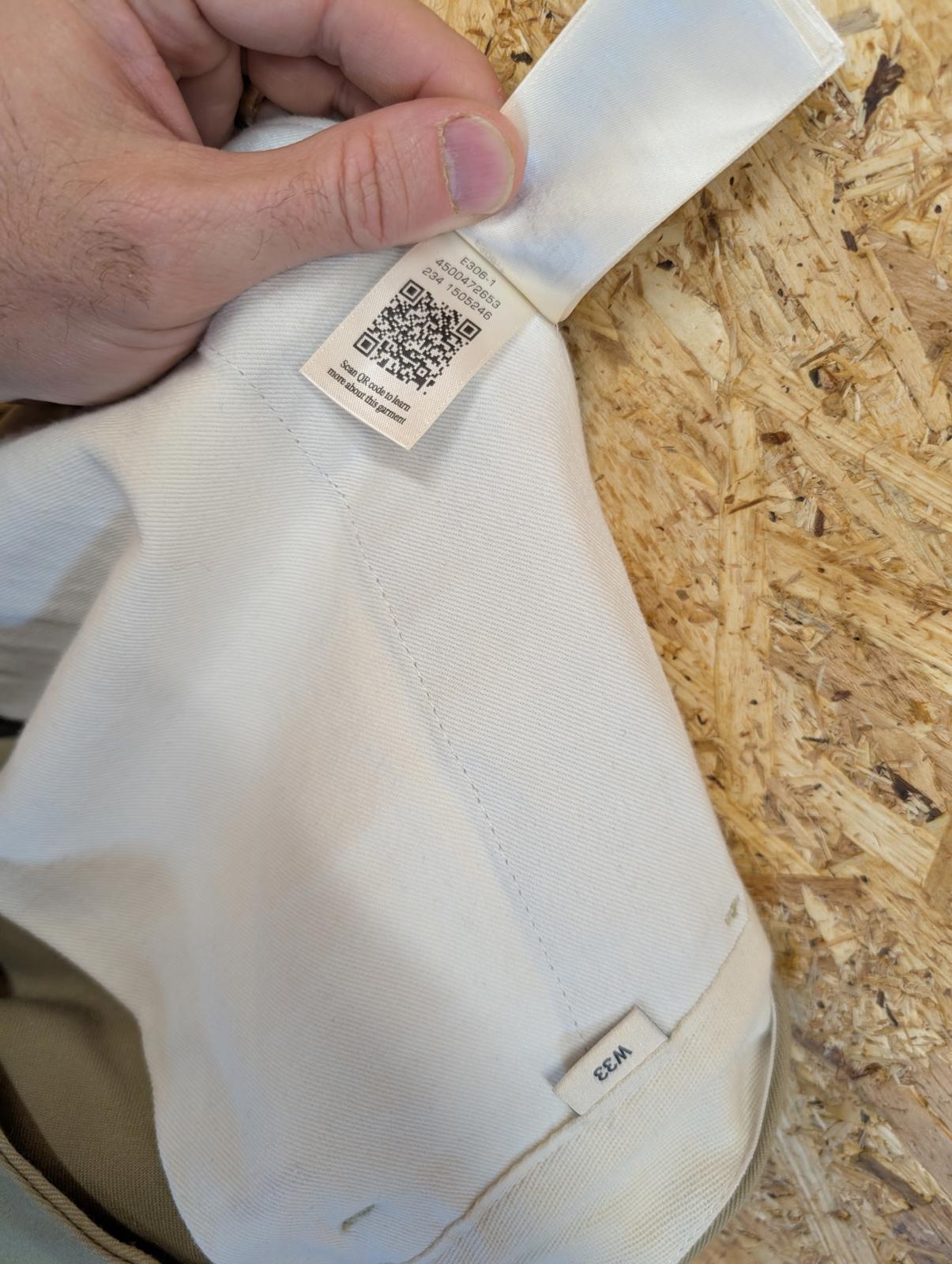 Gant W33 L31 Beige Chino Trousers Relaxed Tapered Fit Zip Fly