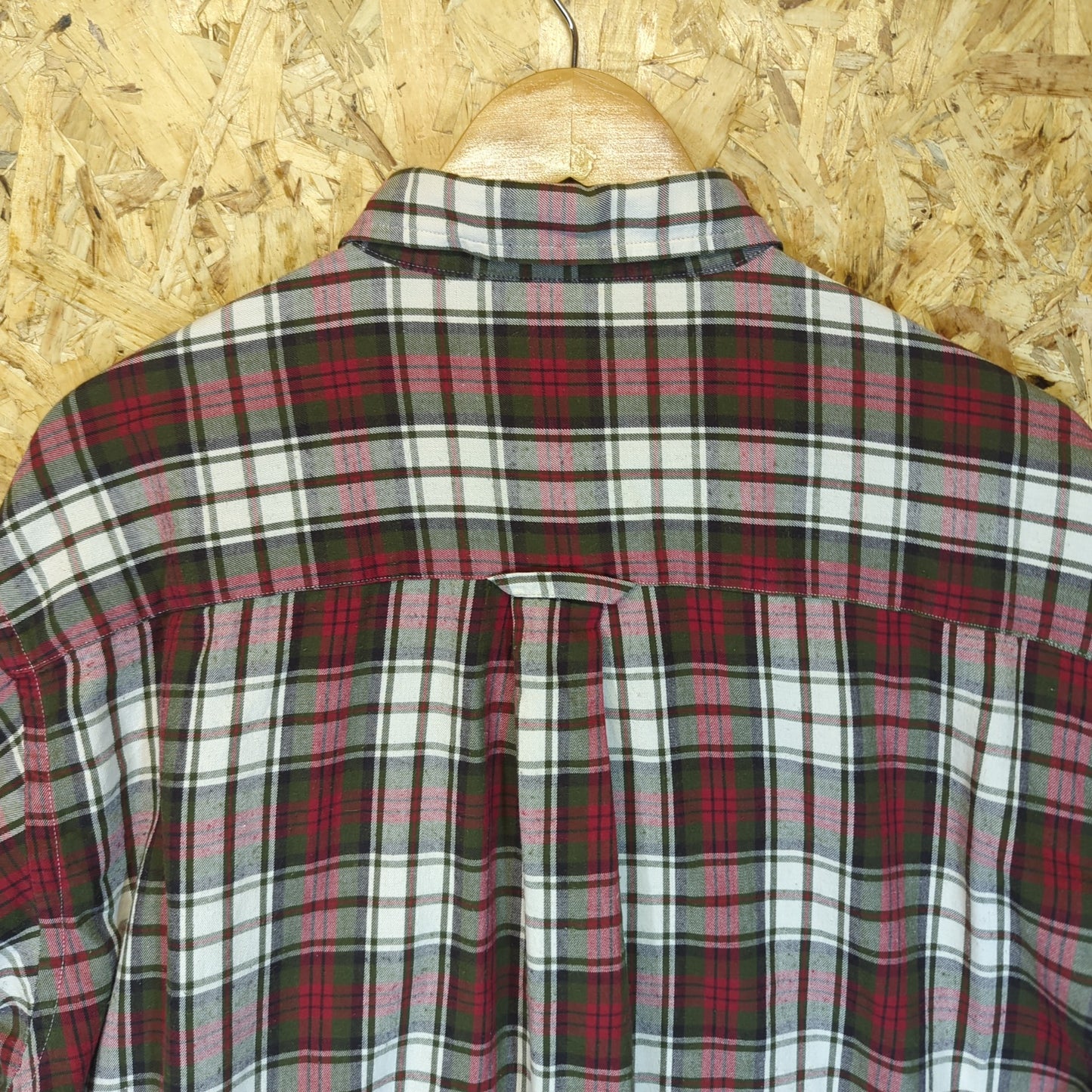 Pendleton USA Vintage 90s Heavy Cotton Shirt Check Plaid Red Green Cream Large